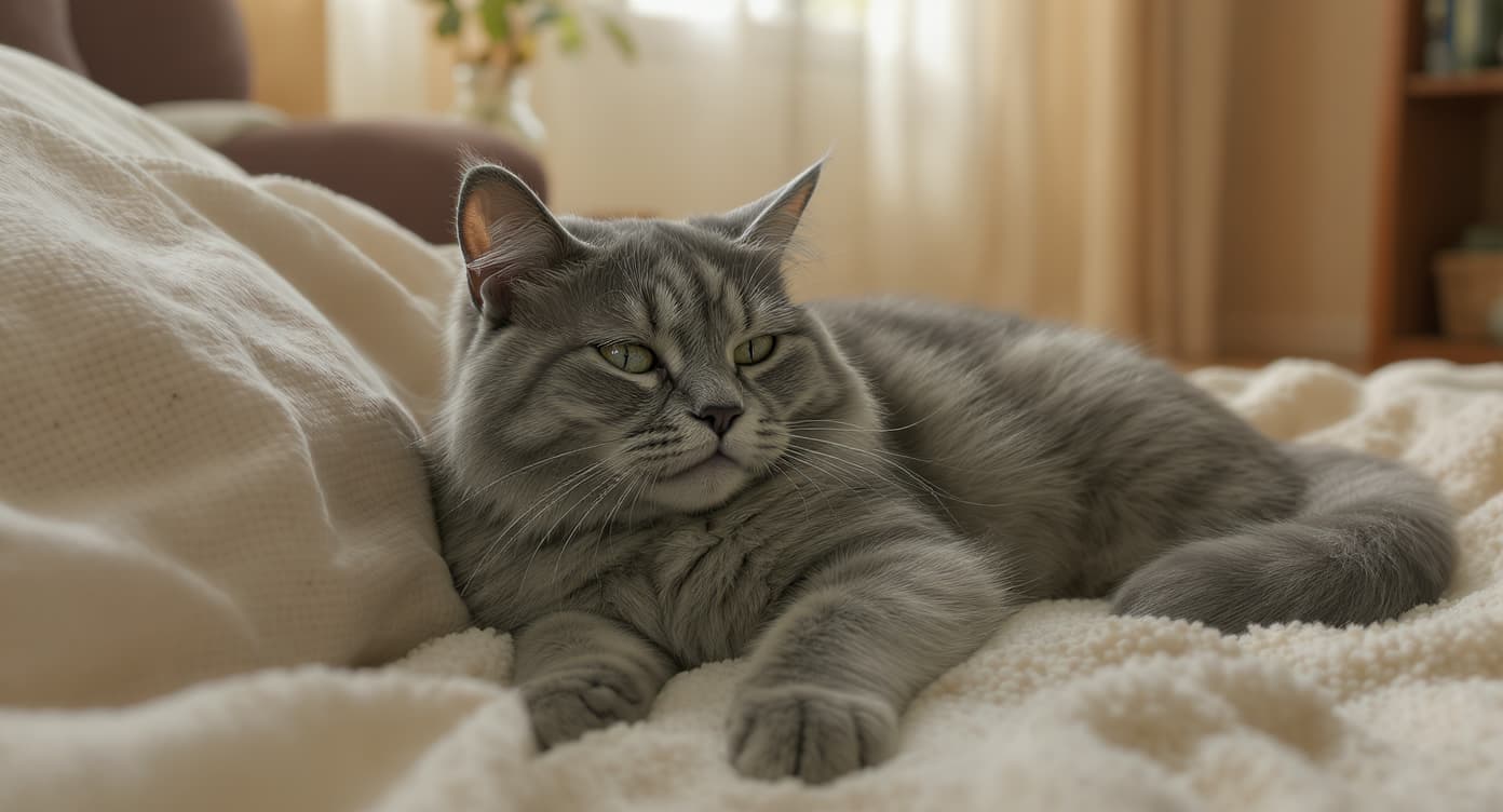 Tierarzt untersucht das Herz einer Katze mit Stethoskop