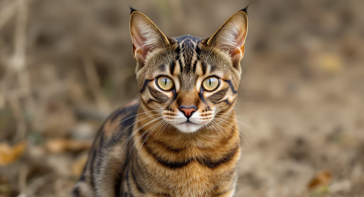 Bengal-Katze beim Fressen