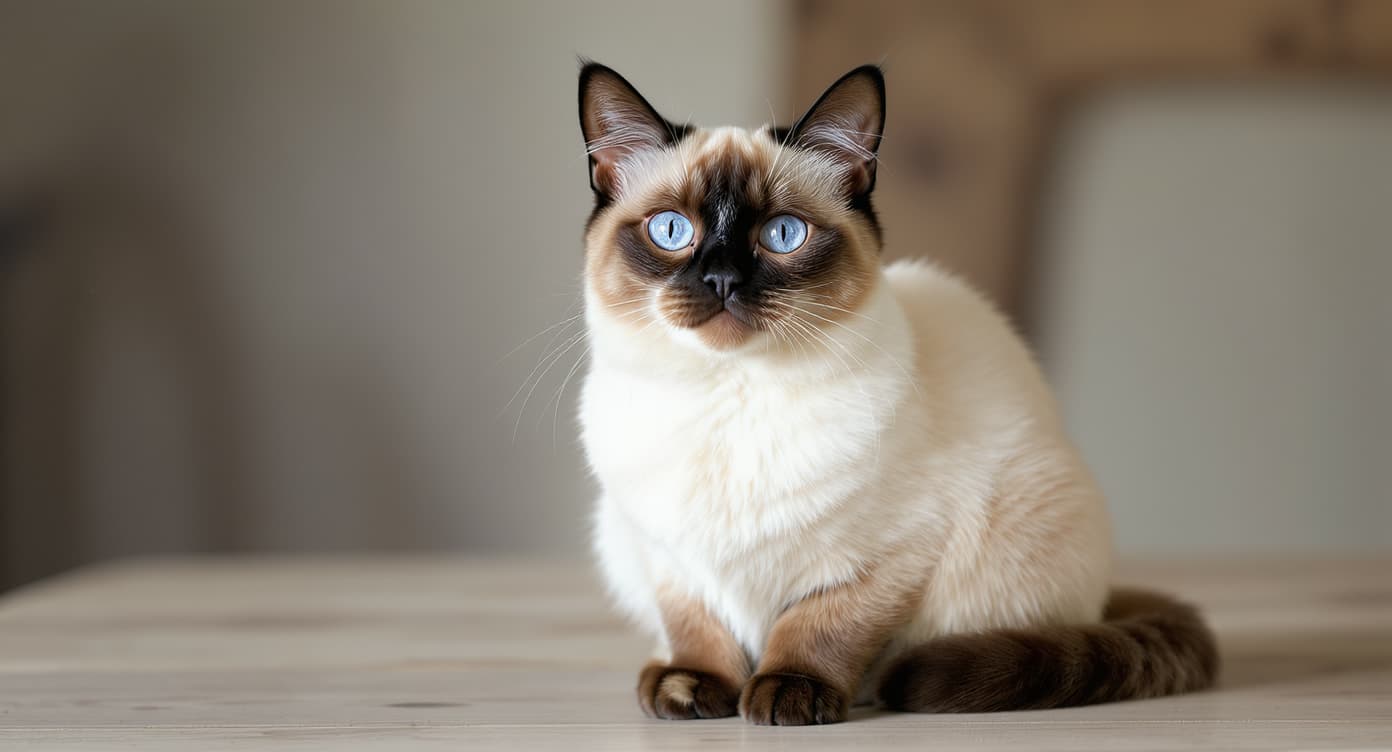 Heilige Birma Katze frisst hochwertiges Nassfutter
