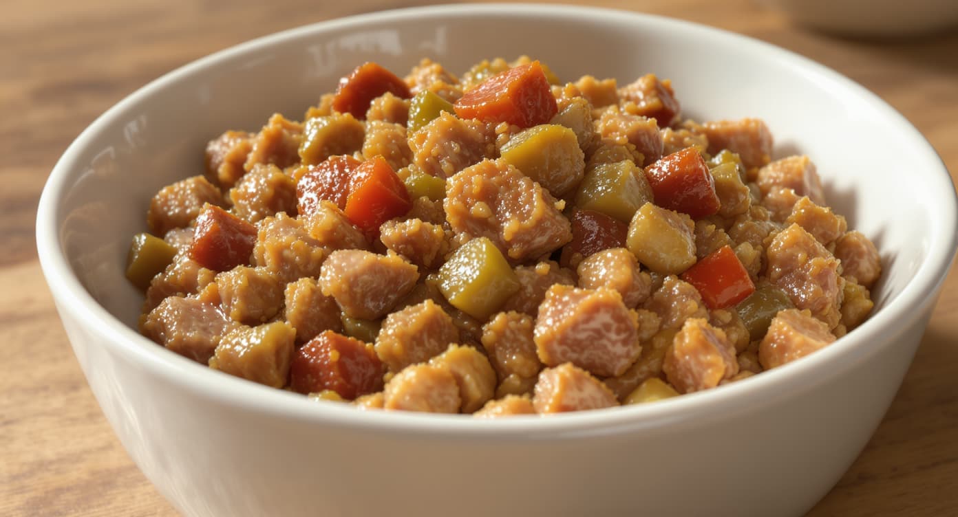 Feringa Classic Meat Nassfutter in einer Dose mit Futter auf einem Teller